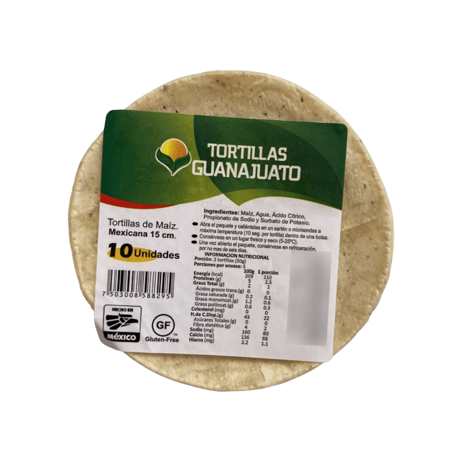 Tortillas de Maiz Sin Gluten 250G – Tortillas Guanajuato