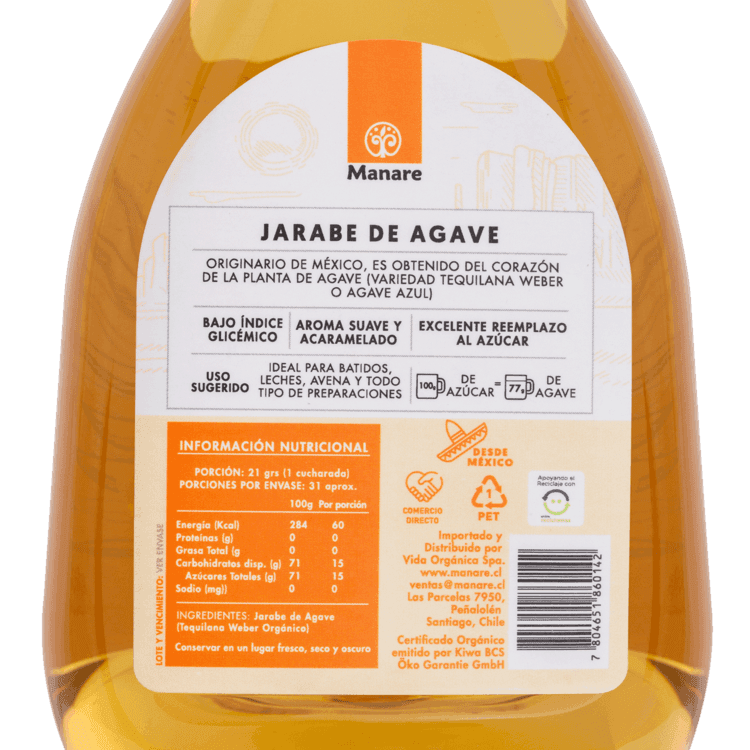 Jarabe de Agave 330g Orgánico – Manare