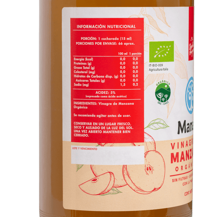 Vinagre Manzana 1L Orgánico – Manare