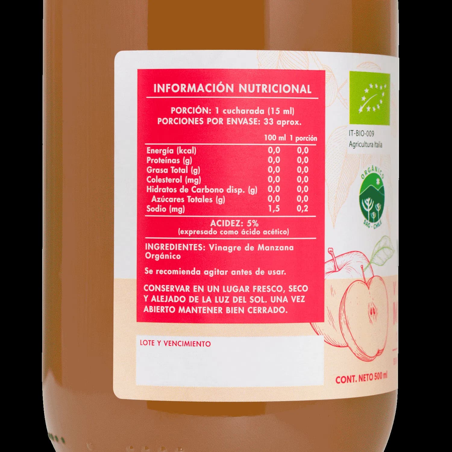 Vinagre Manzana 500mL Orgánico – Manare