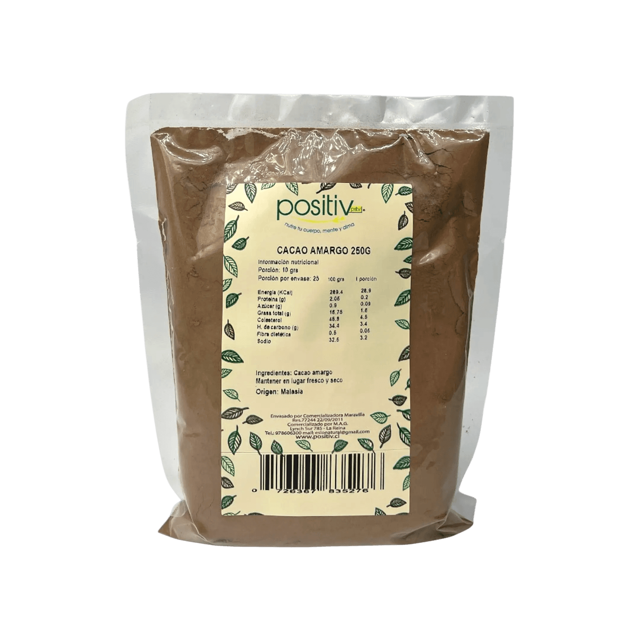 Cacao Amargo 250g – Positiv
