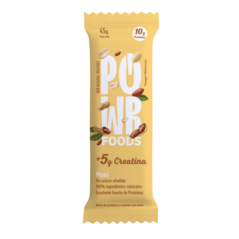 Barra de proteína y creatina con maní 45g – power foods