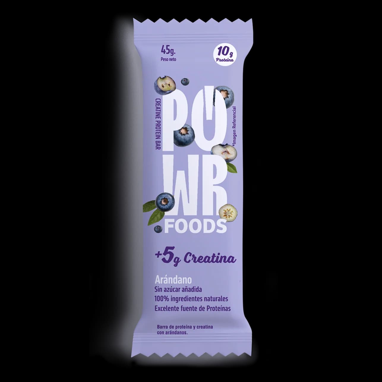 Barra de proteína y creatina con arándanos 45g – Power foods